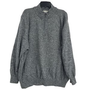Oak Hill Gray Quarter Zip Cotton Knit Sweatshirt Men's Size 2XL 2620
